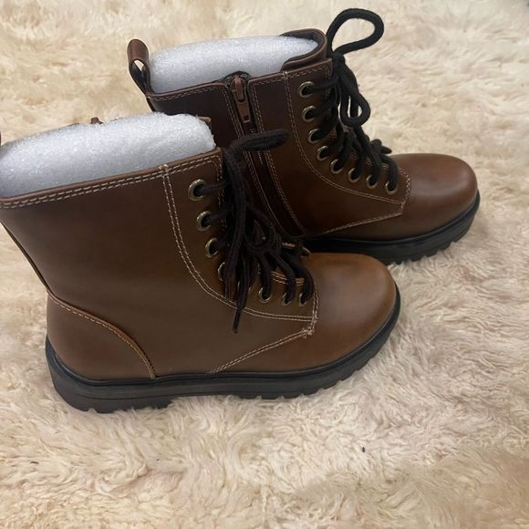 NEW Combat Lace Up Boots NIB - Picture 1 of 9